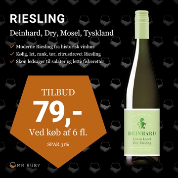 2022 Riesling Dry, Deinhard Green Label, Mosel, Tyskland